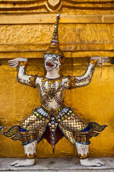 Mythical Giant Guardian Statue at Wat Phra Si Rattana Satsadaram, Bangkok, Thailand