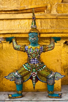 Mythical Giant Guardian Statue at Wat Phra Si Rattana Satsadaram, Bangkok, Thailand