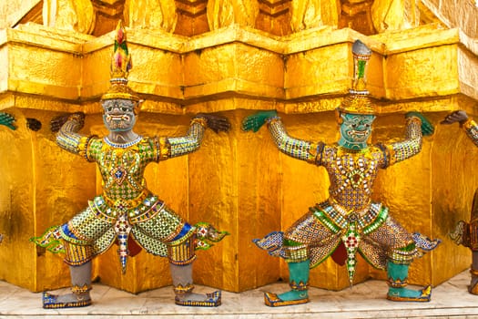 Mythical Giant Guardian Statue at Wat Phra Si Rattana Satsadaram, Bangkok, Thailand