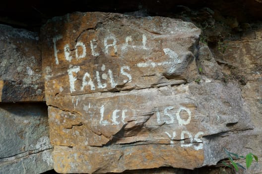 Painted direction sign on the in the Blue Mountains of Australia.