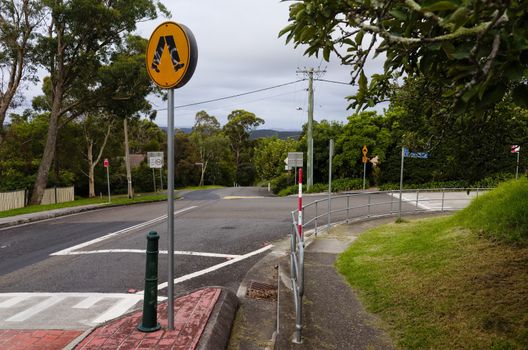 A suburban street in Hazelbrook, Blue Mountains, New South Wales, Australia