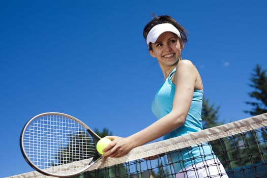 Tennis player, natural colorful tone