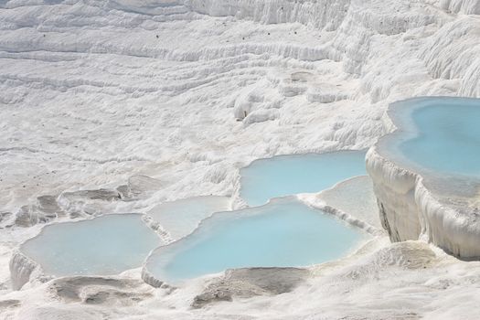 The Pamukkale natural lakes in Hierapolis Turkey