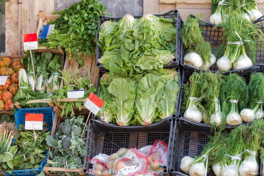 A typical vegetable market in Acireale