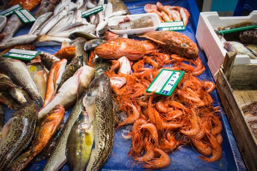 detail of a typical fish stall