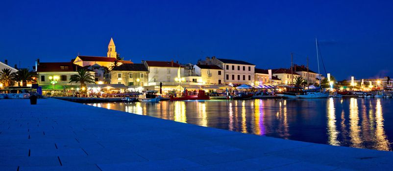 Biograd na moru evening waterfront panorama, Dalmatia, Croatia