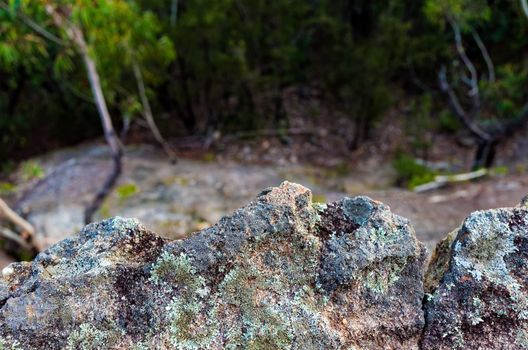 Rock formations in the Australian bush.