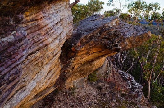 Rock formations in the Australian bush.