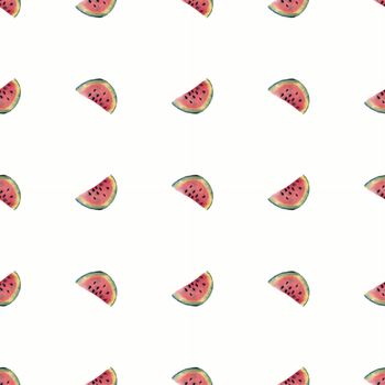 seamless pattern made of scattered decorative watermelon watercolor