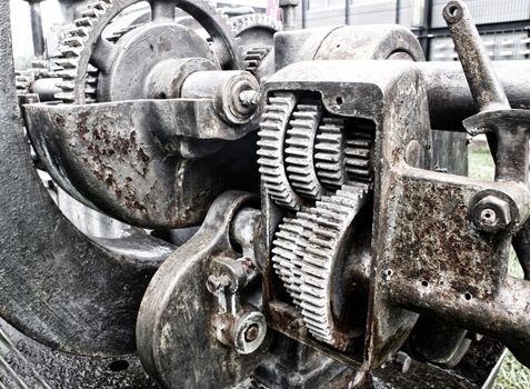 Photograph of an old rusty metal machine
