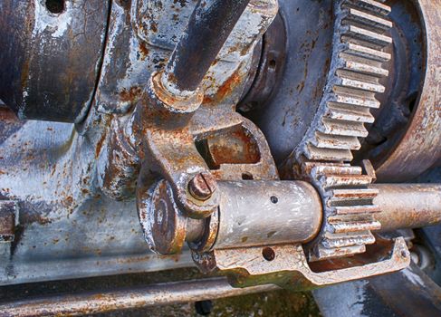 Photograph of an old rusty metal machine