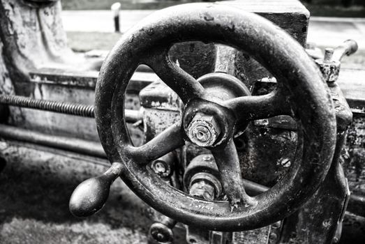 Photograph of an old rusty metal machine
