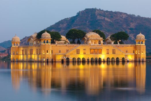 Jal Mahal Palace at twilight, Jaipur, India