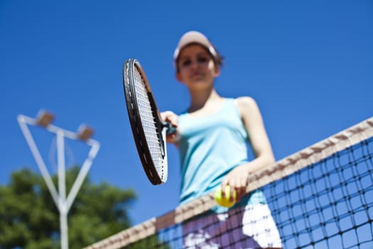 Tennis player, natural colorful tone