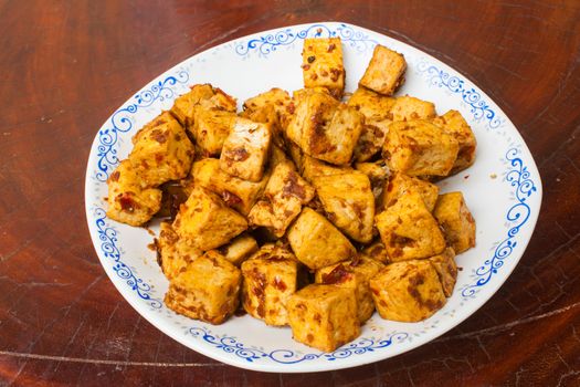 Stir Fried Tofu with Curry Paste Stock Photo