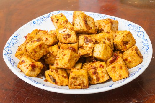 Stir Fried Tofu with Curry Paste Stock Photo