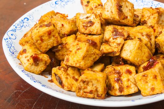 Stir Fried Tofu with Curry Paste Stock Photo