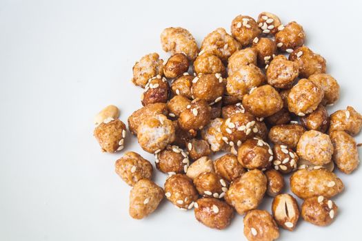 Peanut Coated with Sugar and White Sesame