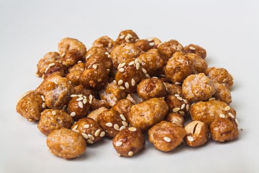 Peanut Coated with Sugar and White Sesame