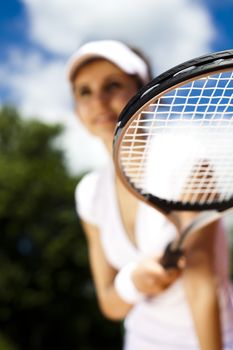 Tennis player, natural colorful tone