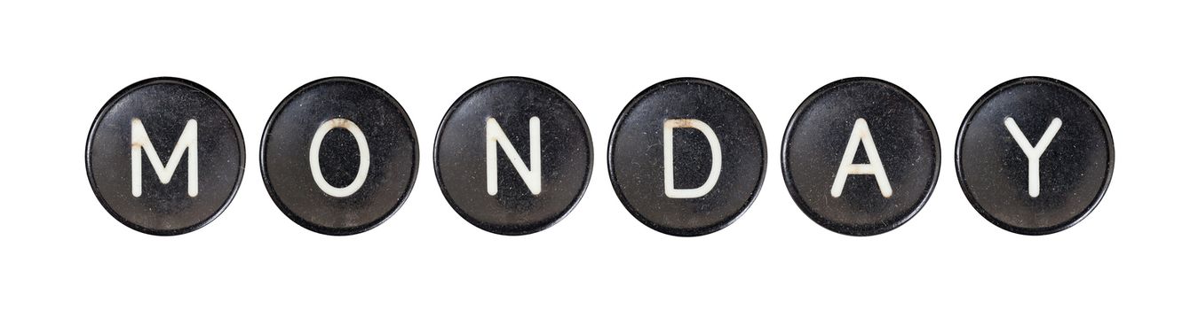 Typewriter buttons, isolated on white background - Monday