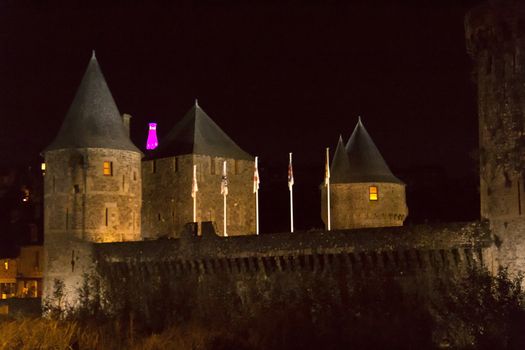 castle illumination at night