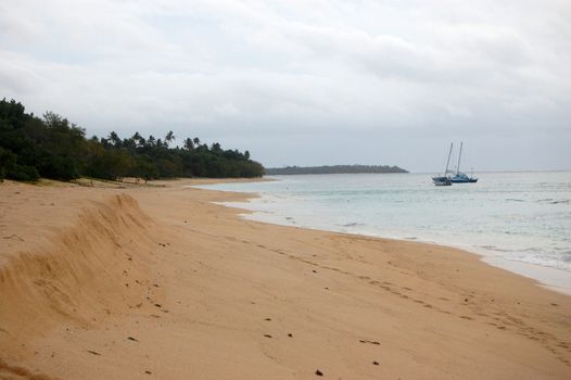 Yachts near coast at South Pacific, Kingdom of Tonga
