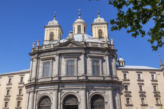 San Francisco el Grande Royal Basilica Steeples Outside Madrid Spain. Basilica designed in the second half of 1700s, completed by Francisco Sabatini.