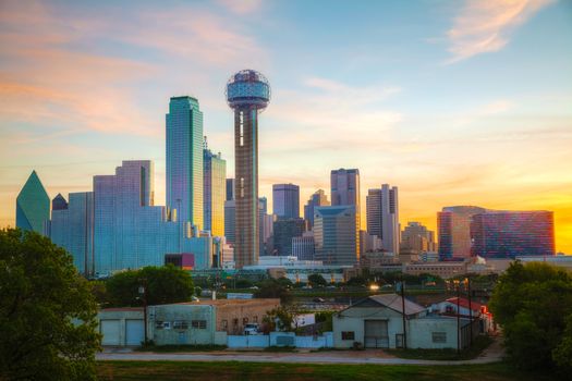 Overview of downtown Dallas in the morning