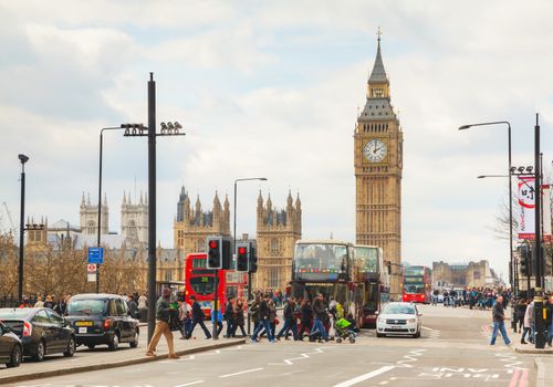 LONDON - APRIL 5: Overview of London with the Elizabeth Tower on April 5, 2015 in London, UK. The tower is officially known as the Elizabeth Tower, renamed as such to celebrate Jubilee of Elizabeth II.