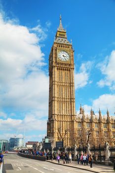 LONDON - APRIL 5: Overview of London with the Elizabeth Tower on April 5, 2015 in London, UK. The tower is officially known as the Elizabeth Tower, renamed as such to celebrate the Jubilee of Elizabeth II.