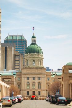 Indiana state capitol building in Indianapolis