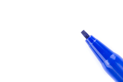 blue marker on white background from topview (isolated)