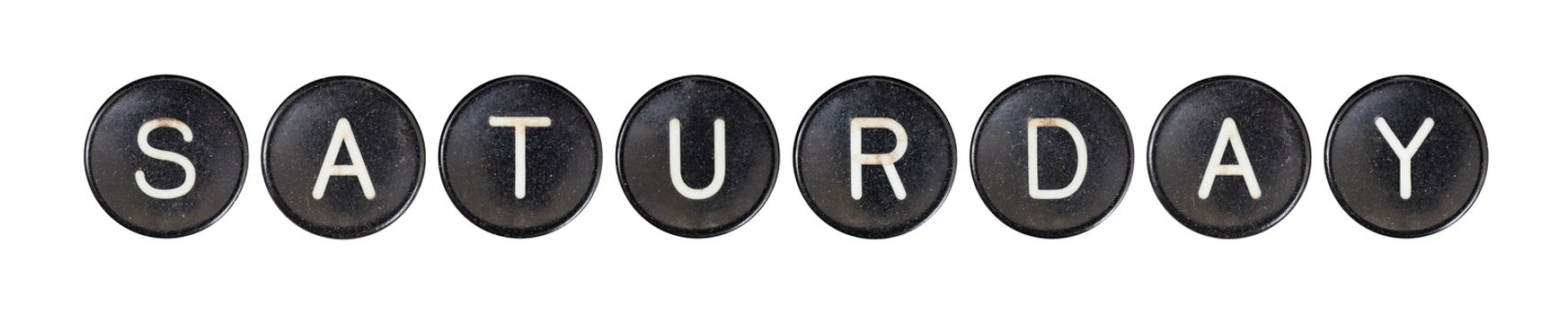 Typewriter buttons, isolated on white background - Saturday
