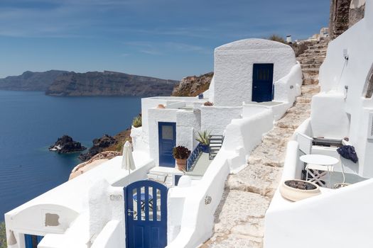 White architecture of Oia village on Santorini island, Greece