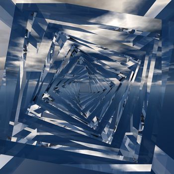 Digital 3D Illustration of a geometric Structure
