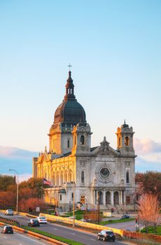 Basilica of Saint Mary in Minneapolis, MN in the morning