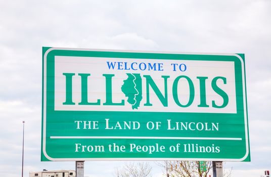 Welcome to Illinois sign at the state border