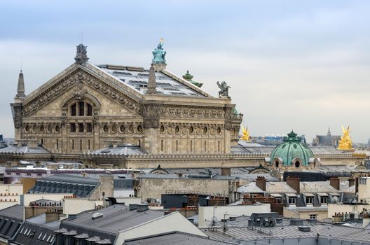 Palais Garnier(Opera House) with roofs of Paris, France