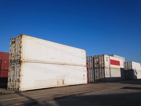 group of containers in port autority of Thailand