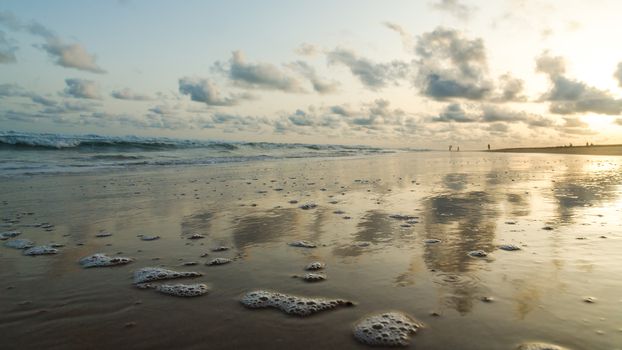 The beautiful shores of the Atlantic Ocean coastline at Obama Beach in Cotonou, Benin