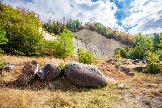 Costesti, Romania - Septemper 2, 2012: The Trovants of Costesti - The Living and Growing Stones of Romania