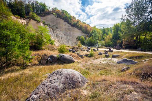 Costesti, Romania - Septemper 2, 2012: The Trovants of Costesti - The Living and Growing Stones of Romania