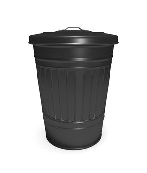 Illustration depicting a black bin arranged over white.