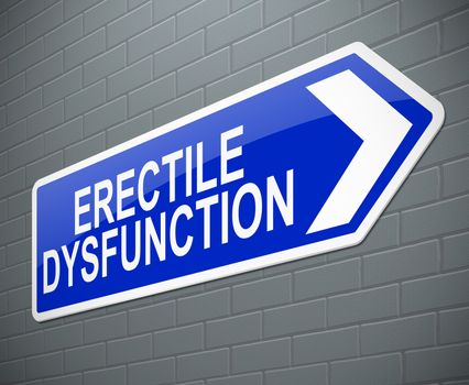 Illustration depicting a sign with an erectile dysfunction concept.