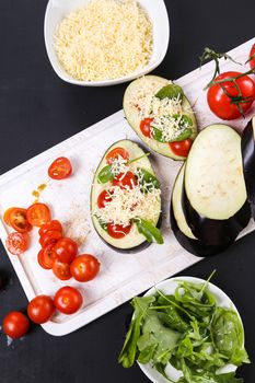 Pizza made out of eggplant