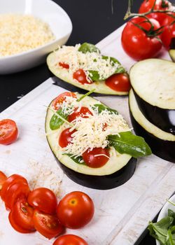 Pizza made out of eggplant