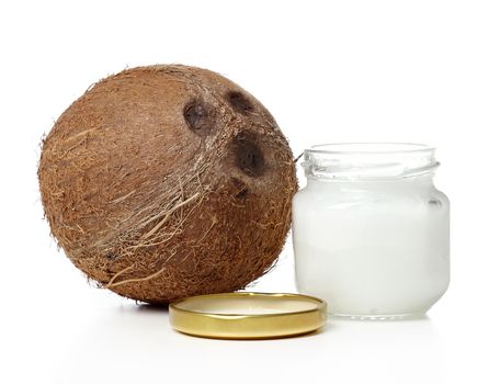 Coconut on a white background