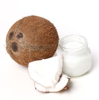 Coconut on a white background