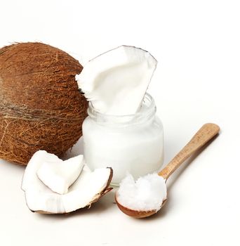 Coconut on a white background